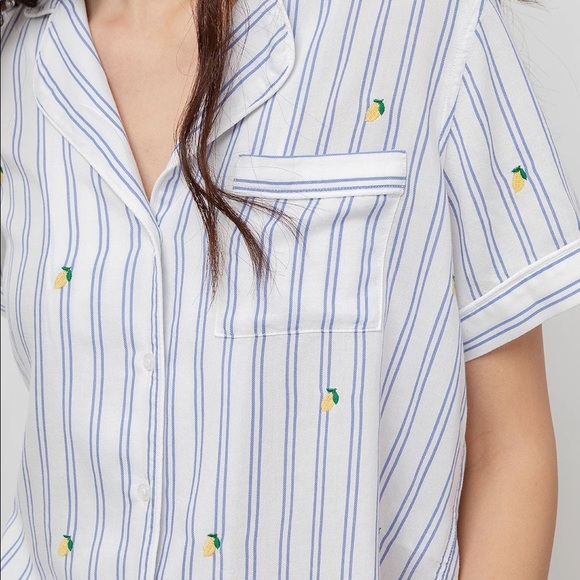 NWOT Rails Darcie Lemon Stripe Pajama set - Picture 2 of 6